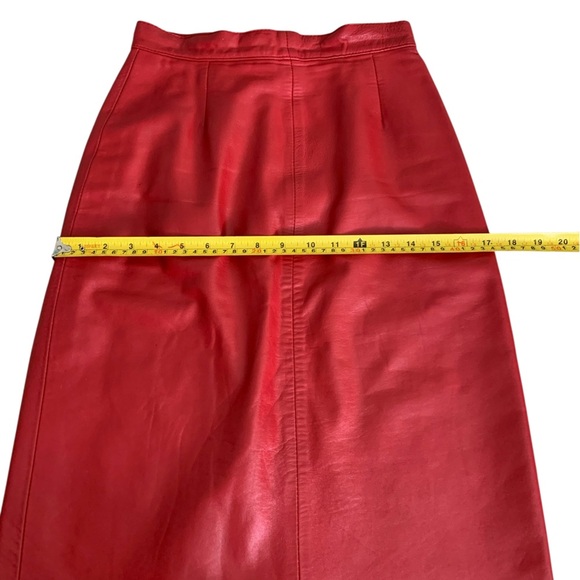 Red Leather Pencil Skirt small - Picture 8 of 9